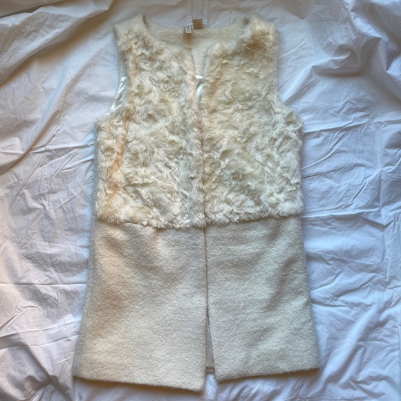 H&M Half Faux Fur Long Vest - Picture 1 of 3